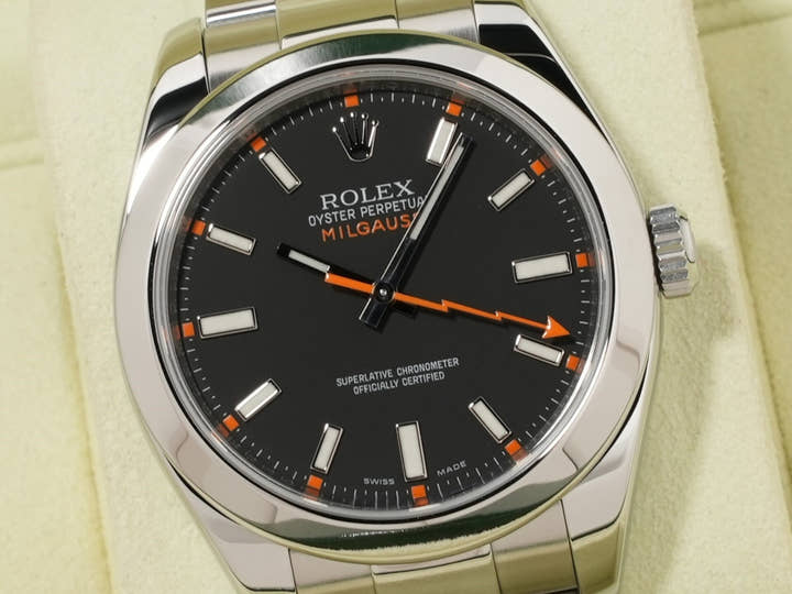 ロレックス ミルガウス Ref.116400 ステンレススチール ブラック文字盤