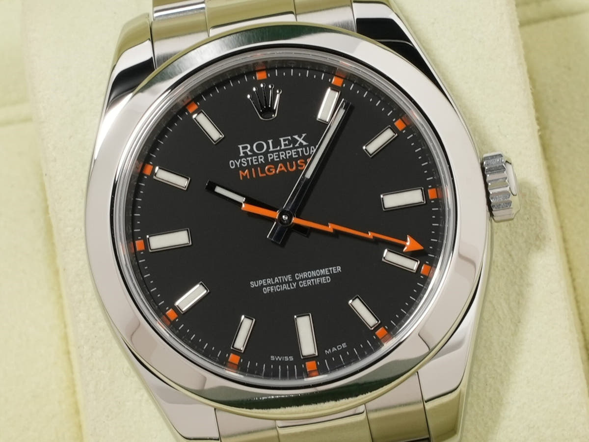 ロレックス ミルガウス Ref.116400 ブラック文字盤 中古 fqtiuxhc