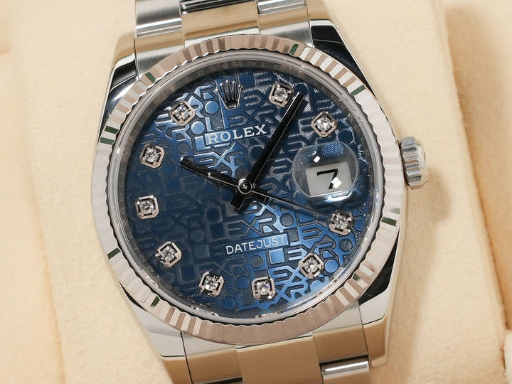 Rolex Datejust 36 Ref. 126234G Stainless Steel/White Gold Blue Horicomputer Dial Oyster Bracelet