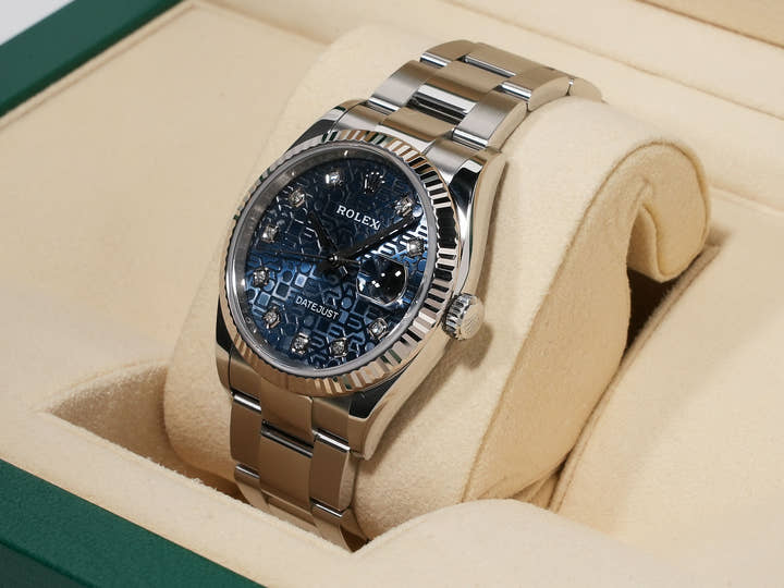 Rolex Datejust 36 Ref. 126234G Stainless Steel/White Gold Blue Horicomputer Dial Oyster Bracelet