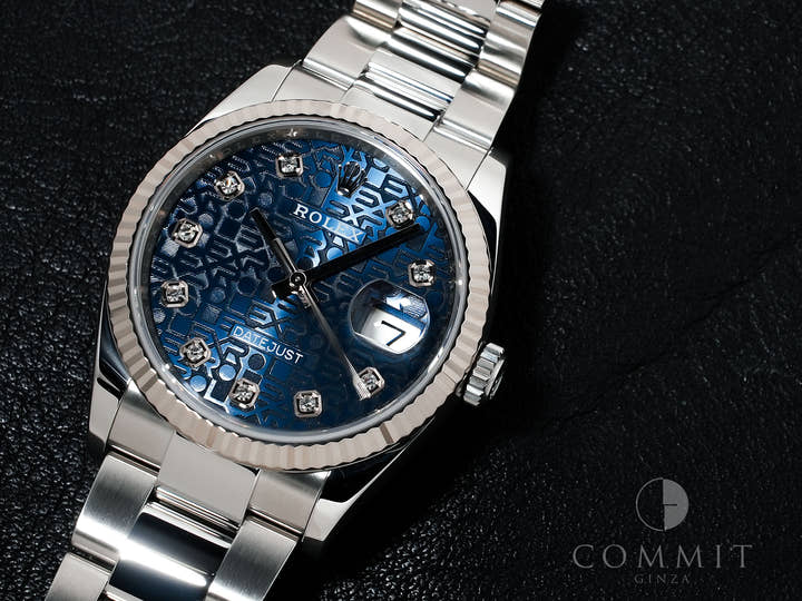 Rolex Datejust 36 Ref. 126234G Stainless Steel/White Gold Blue Horicomputer Dial Oyster Bracelet