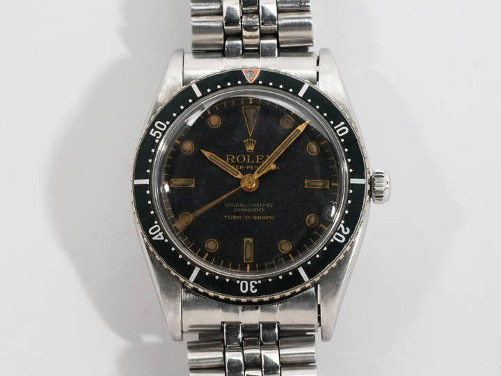 ロレックス ターノグラフ Ref.6202 ステンレススチール ブラック文字盤
