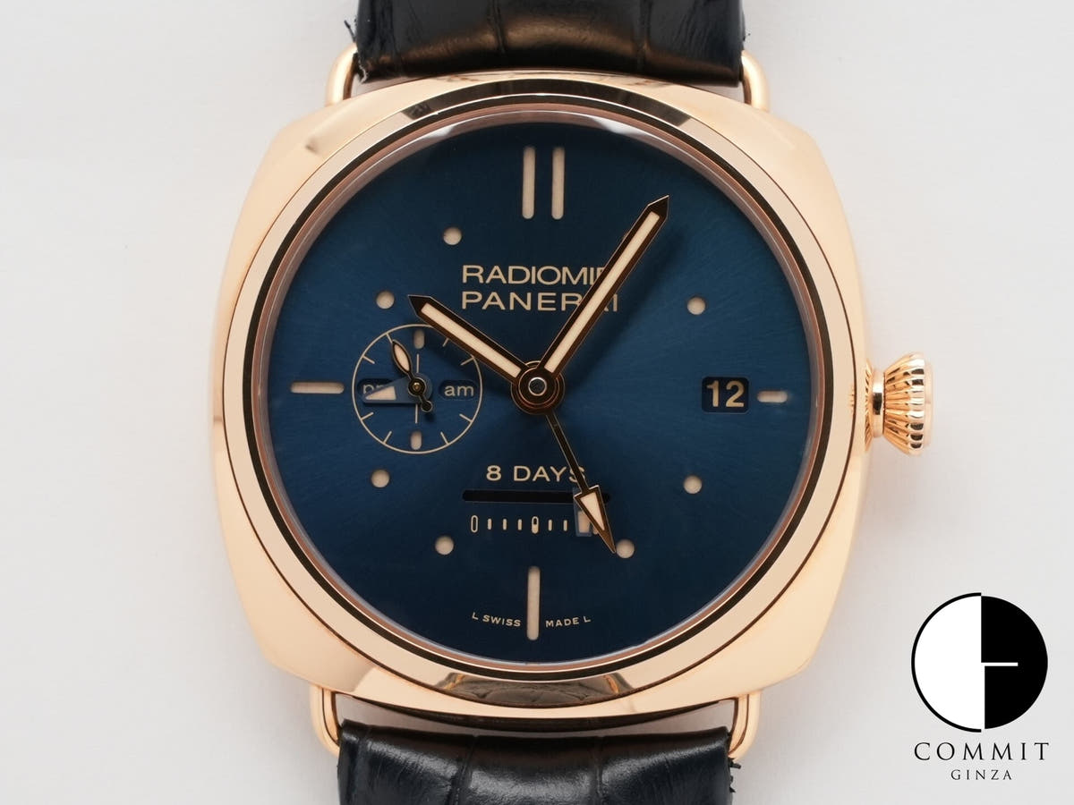パネライ ラジオミール 8デイズ GMT オロロッソ Ref.PAM00538 ブルー文字盤 中古 iq4kwoou