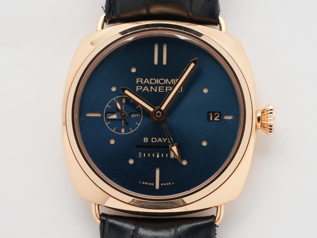 パネライ ラジオミール 8デイズ GMT オロロッソ Ref.PAM00538 ブルー文字盤 中古 iq4kwoou