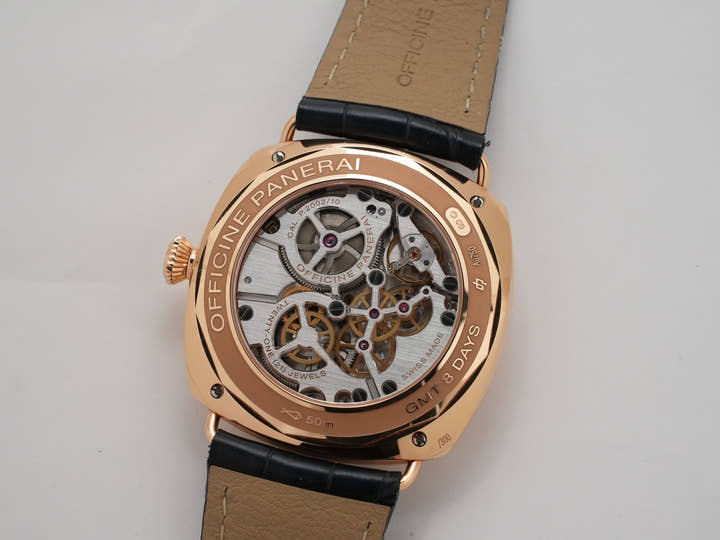 パネライ ラジオミール 8デイズ GMT オロロッソ Ref.PAM00538 ブルー文字盤 中古 iq4kwoou