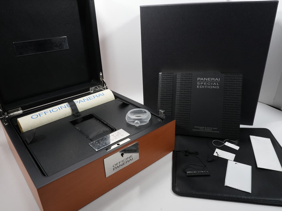 パネライ ラジオミール 8デイズ GMT オロロッソ Ref.PAM00538 ブルー文字盤 中古 iq4kwoou