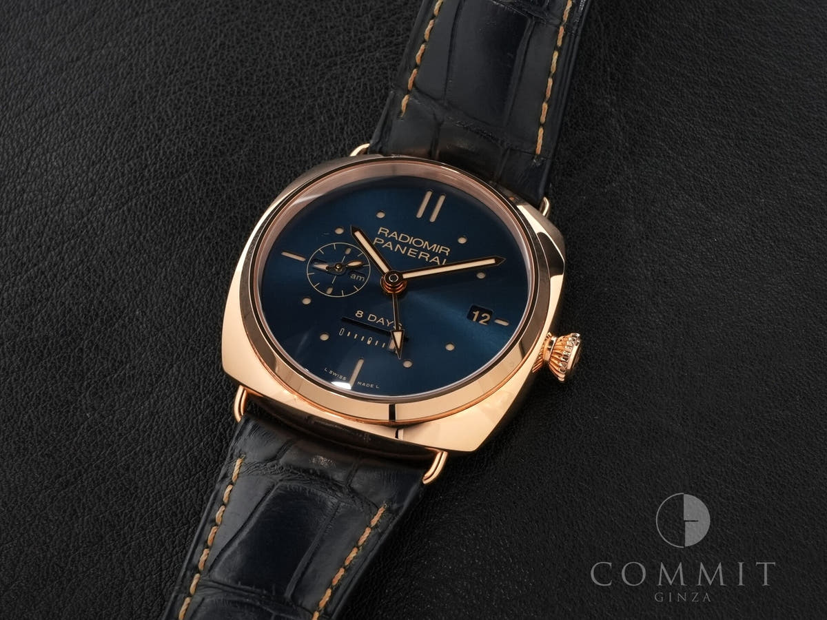 パネライ ラジオミール 8デイズ GMT オロロッソ Ref.PAM00538 ブルー文字盤 中古 iq4kwoou