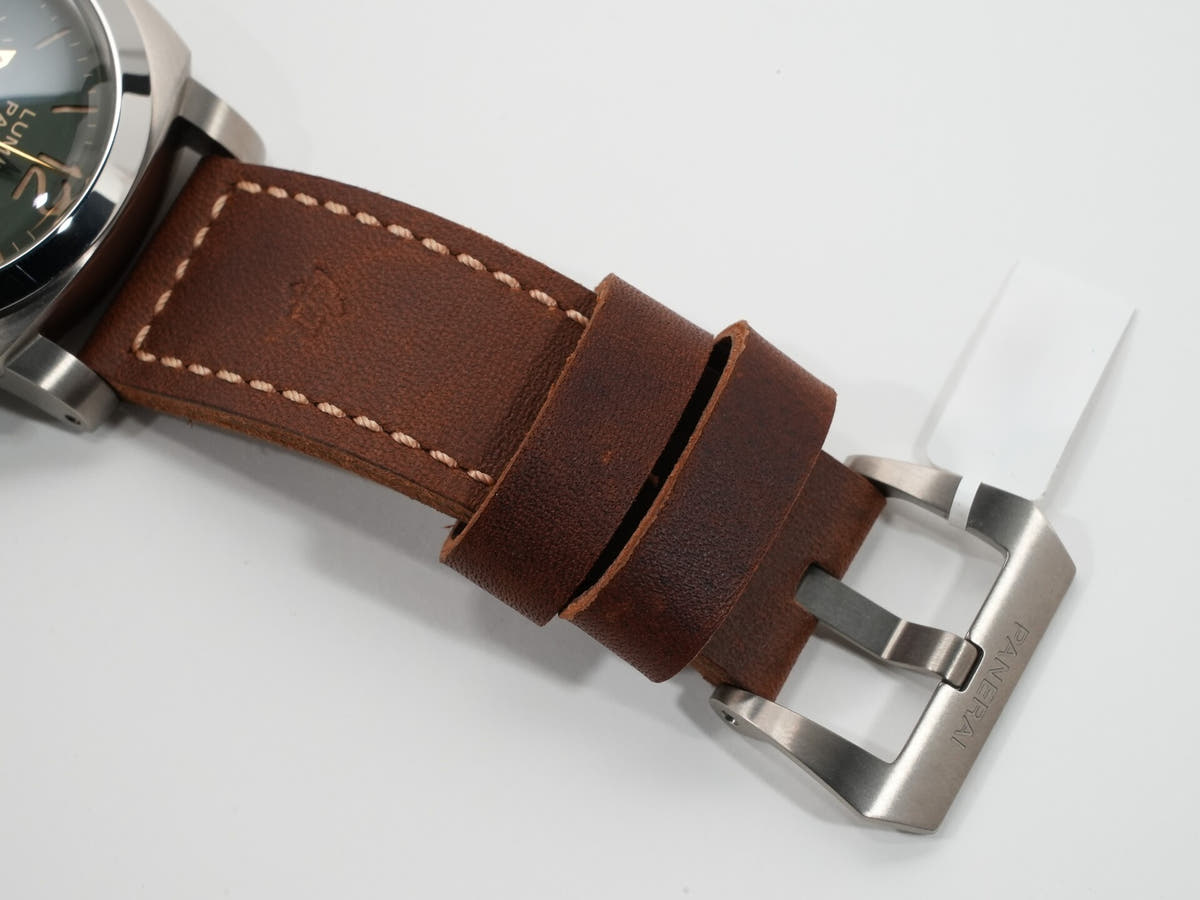 パネライ ルミノール 1950 クロノグラフ モノプルサンテ 8DAYS GMT チタニオ Ref.PAM00737 グリーン文字盤 美中古 f4bgg9i4