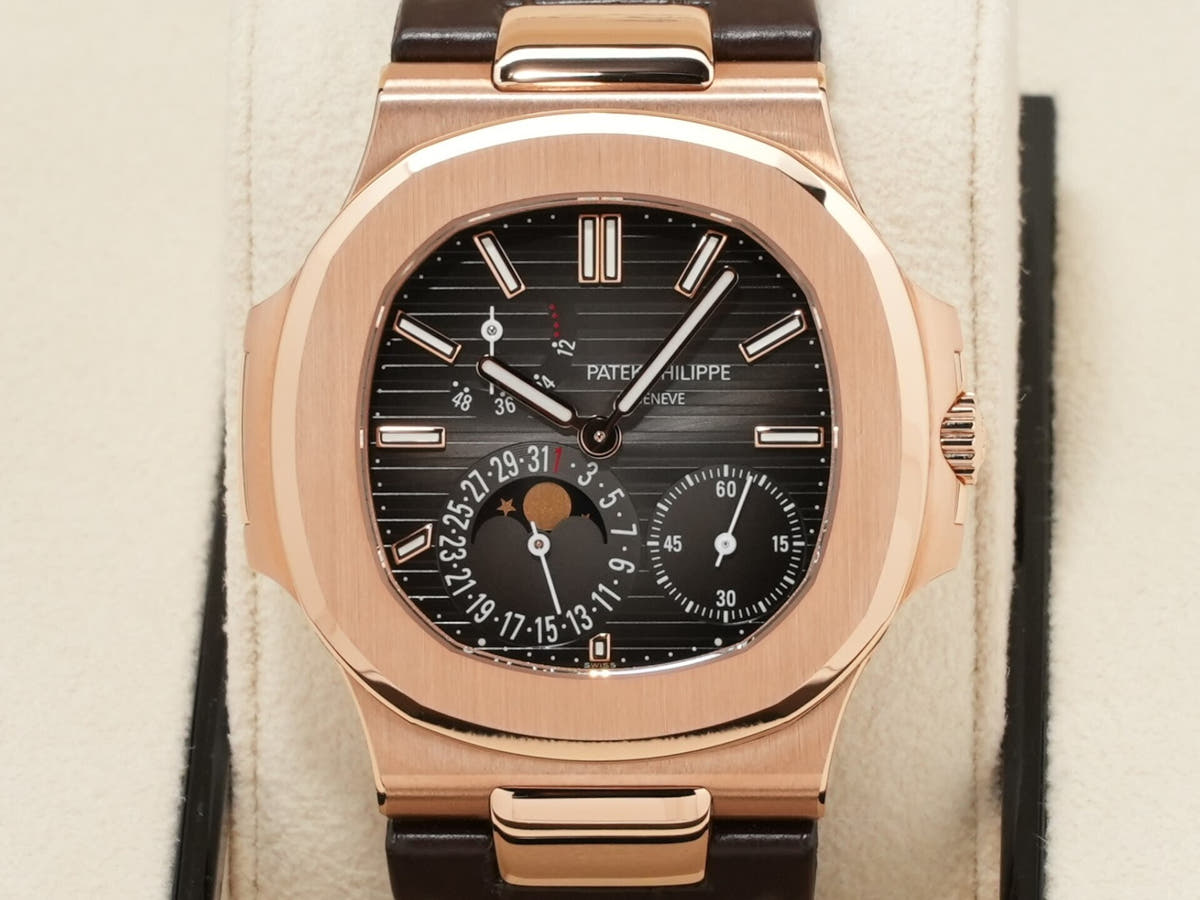 パテックフィリップ ノーチラス Ref.5712R-001 ブラック ブラウン文字盤 美品 gzq38fb4