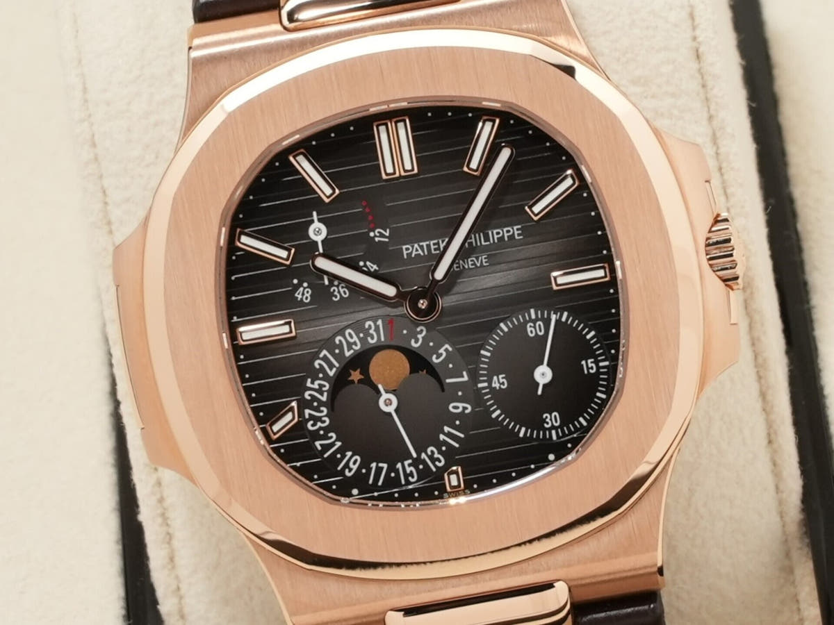 パテックフィリップ ノーチラス Ref.5712R-001 ブラック ブラウン文字盤 美品 gzq38fb4