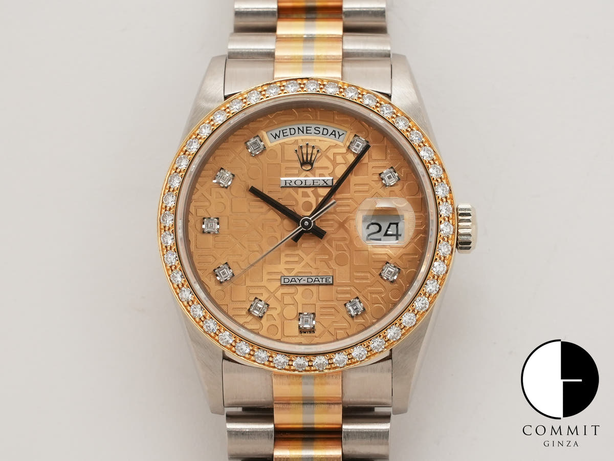 Rolex Day-Date 36 Ref.18349GBIC Horicomputer x10P Diamond Dial Used qn4m5g3f