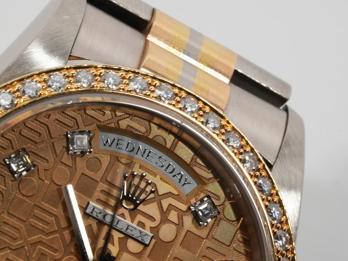 Rolex Day-Date 36 Ref.18349GBIC Horicomputer x10P Diamond Dial Used qn4m5g3f