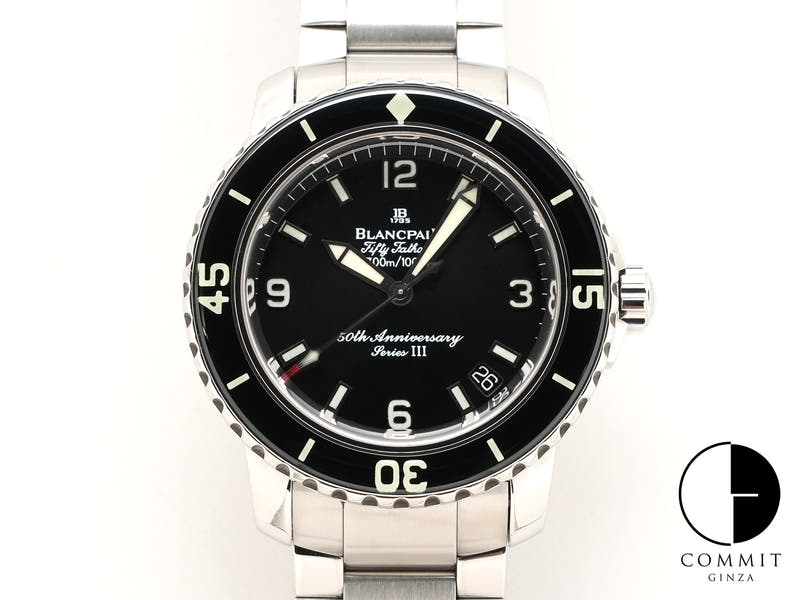 Blancpain Fifty Fathoms 50th Anniversary Series III Ref.2200A-1130-71 Black Dial Used qwjpbh3r