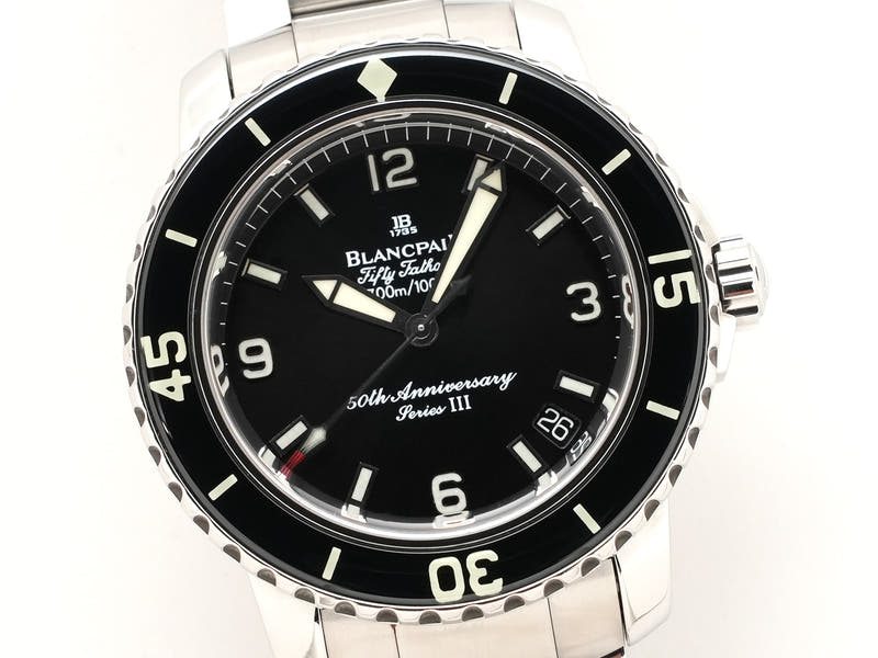 Blancpain Fifty Fathoms 50th Anniversary Series III Ref.2200A-1130-71 Black Dial Used qwjpbh3r