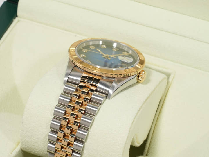 ロレックス デイトジャスト サンダーバード Ref.16263G ステンレススチール/イエローゴールド ブルーグラデーションx10Pダイヤ文字盤 ジュビリーブレスレット 美中古 ni5pxy28 ジュビリーブレスレット