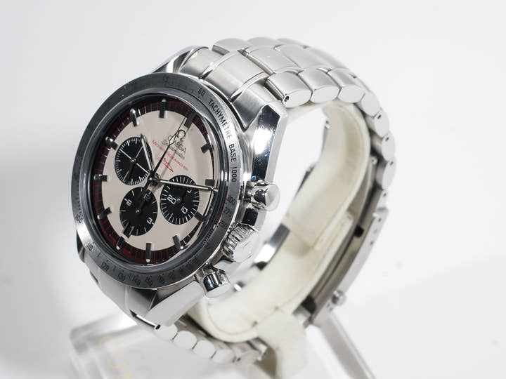 オメガ スピードマスター シューマッハ レジェンド Ref.3853.32 アイボリー×ブラック文字盤 中古 8je3xrt7