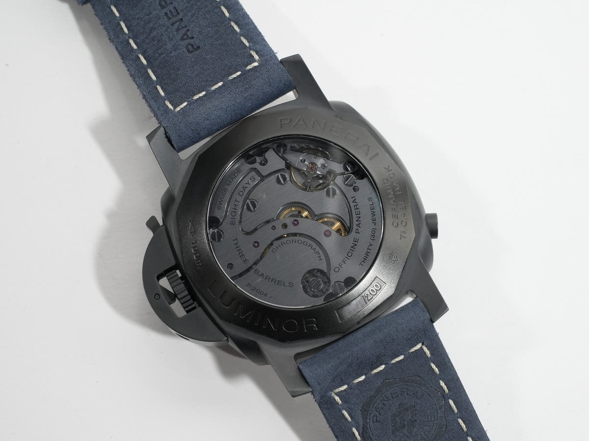 パネライ ルミノール クロノ モノプルサンテ GMT ブルーノッテ Ref.PAM01135 ミッドナイトブルー文字盤 美品 4352s9nk
