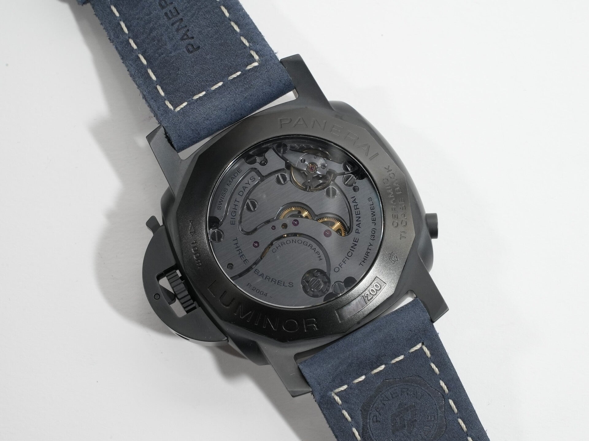 パネライ ルミノール クロノ モノプルサンテ GMT ブルーノッテ Ref.PAM01135 BLACK CERAMIC ミッドナイトブルー文字盤