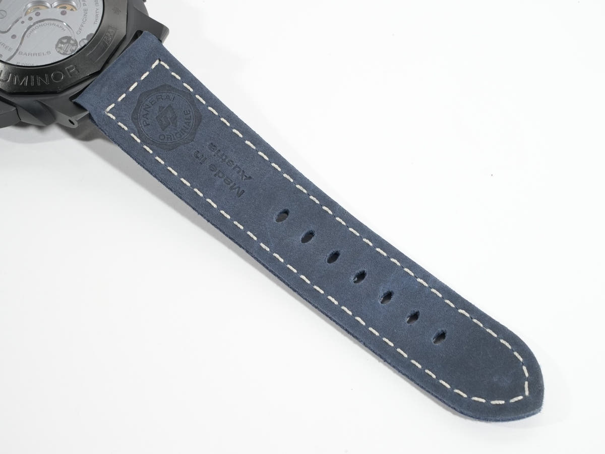 パネライ ルミノール クロノ モノプルサンテ GMT ブルーノッテ Ref.PAM01135 ミッドナイトブルー文字盤 美品 4352s9nk