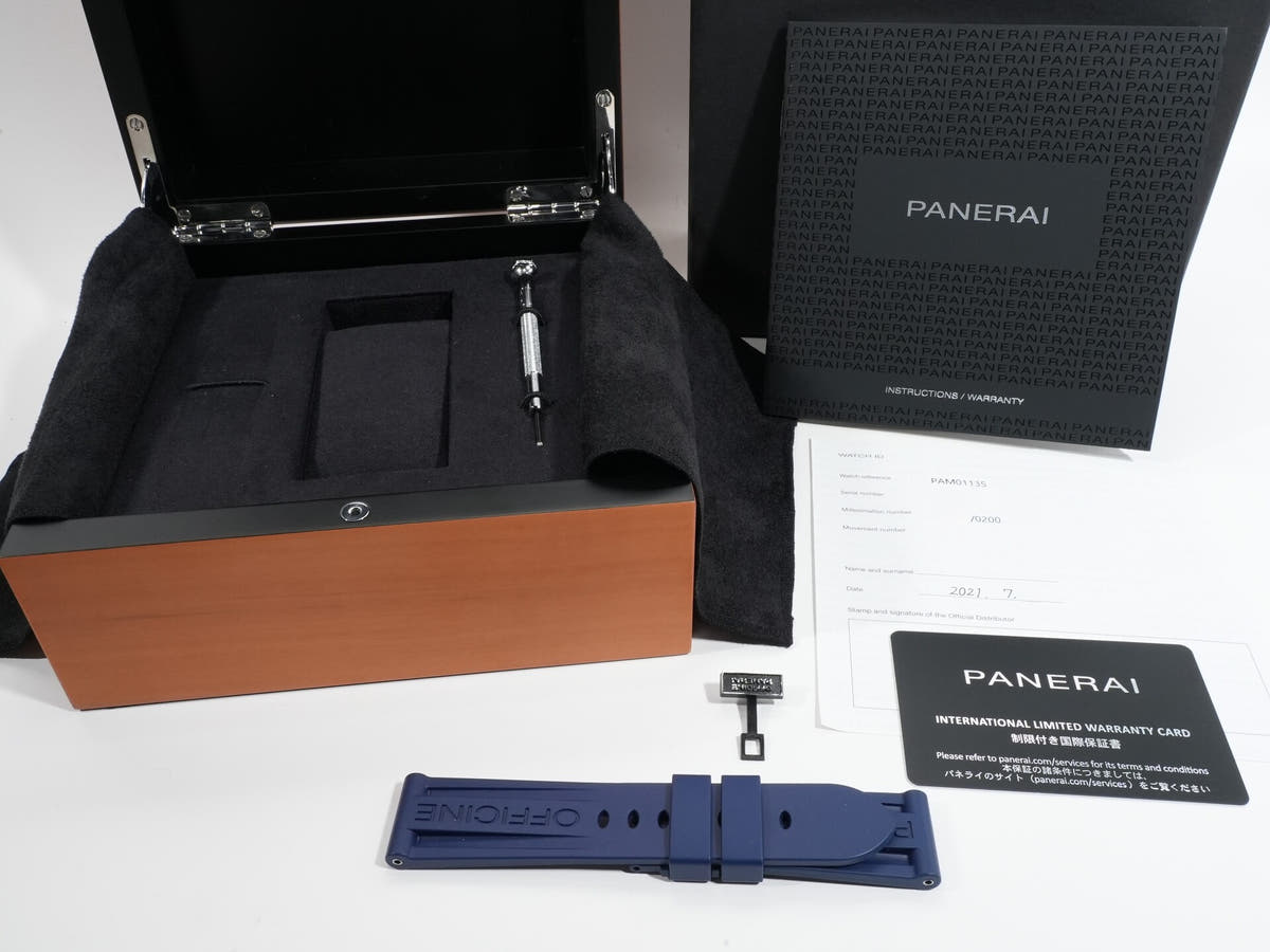 パネライ ルミノール クロノ モノプルサンテ GMT ブルーノッテ Ref.PAM01135 ミッドナイトブルー文字盤 美品 4352s9nk