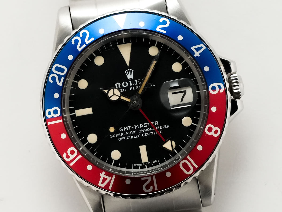 Rolex GMT Master Ref.1675 SS Black Dial Used jfd6rb5k