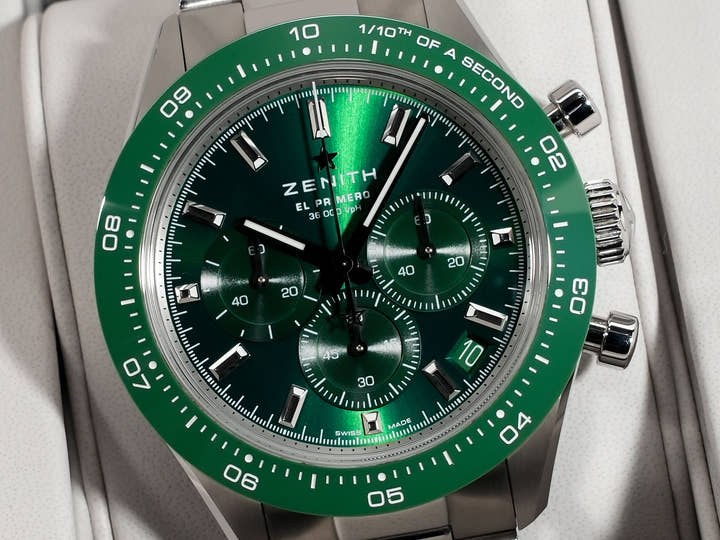 ゼニス クロノマスター スポーツ ヨシダ スペシャル Ref.03.3107.3600/56.M3100 グリーン文字盤 中古 y62nvoqr