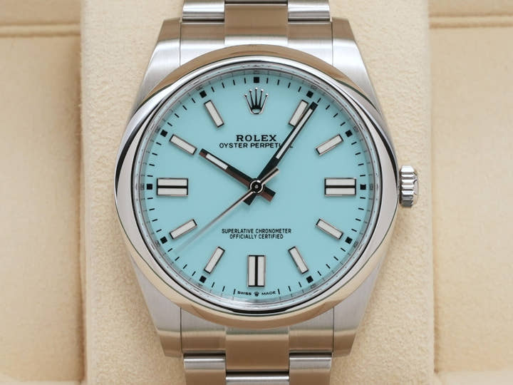 ロレックス オイスターパーペチュアル41 Ref.124300 ステンレススチール ターコイズ文字盤