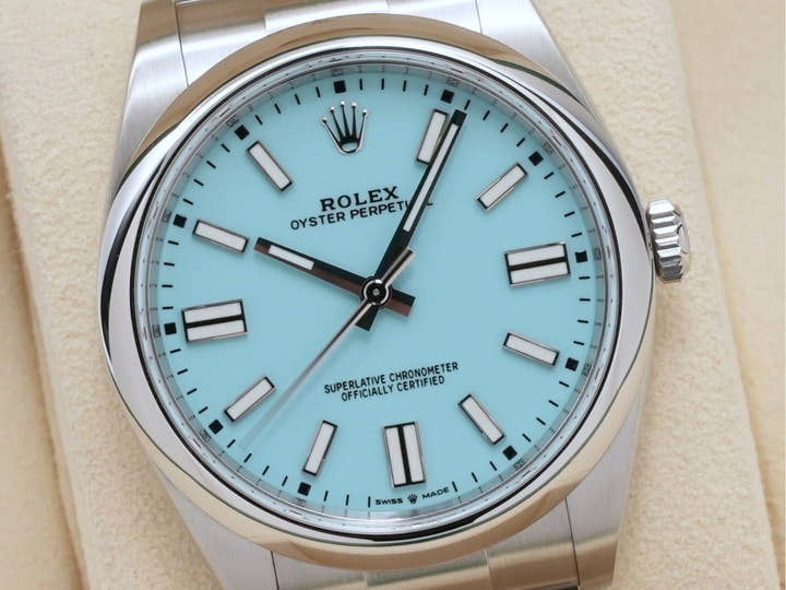ロレックス オイスターパーペチュアル41 Ref.124300 ステンレススチール ターコイズ文字盤