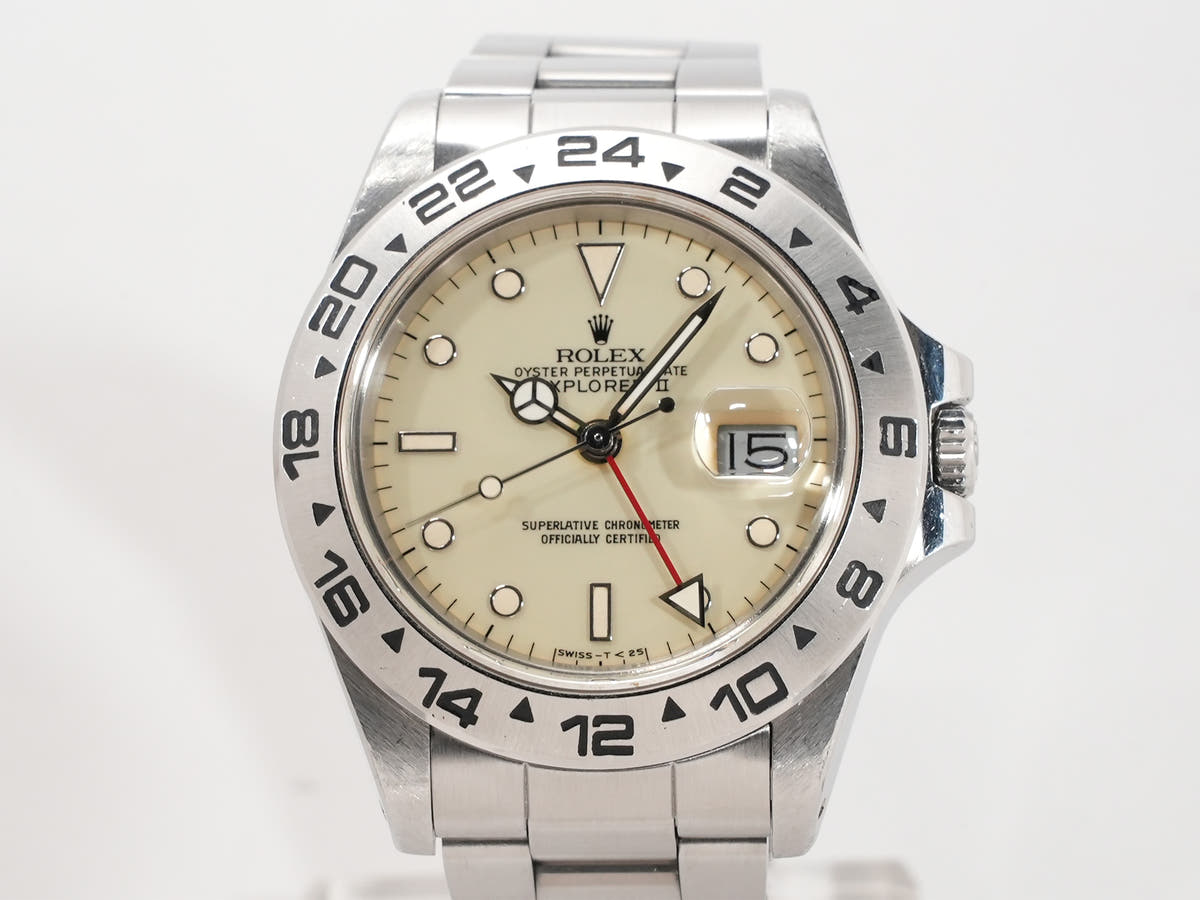 ロレックス エクスプローラー II Ref.16550 アイボリー文字盤 中古 h62ojpzf