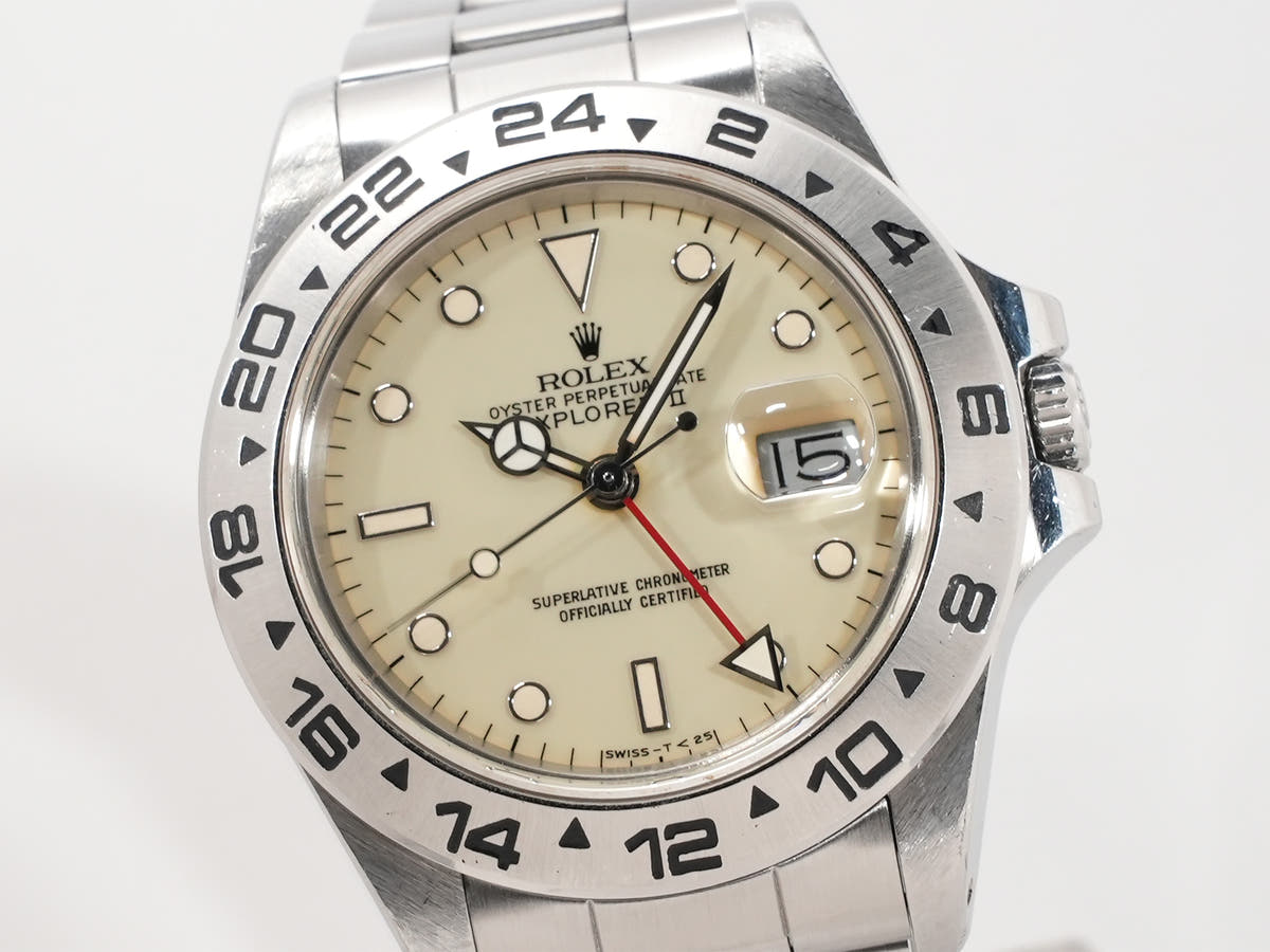 ロレックス エクスプローラー II Ref.16550 アイボリー文字盤 中古 h62ojpzf