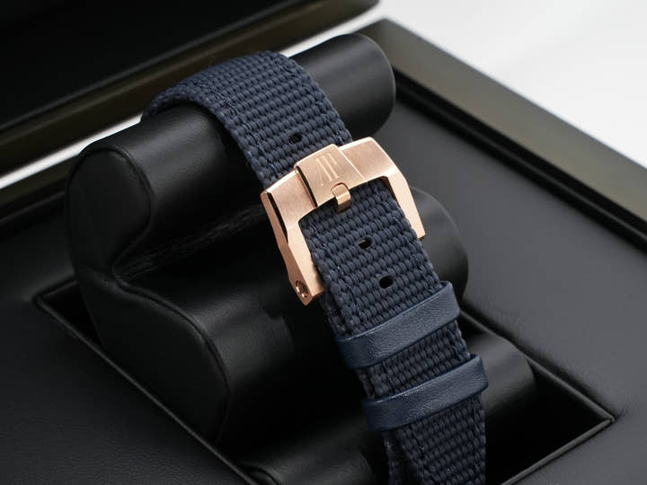 Audemars Piguet CODE 11.59 by Audemars Piguet Chronograph Ref. 26393OR.OO.A321CR.01 Pink Gold Blue Lacquer Dial