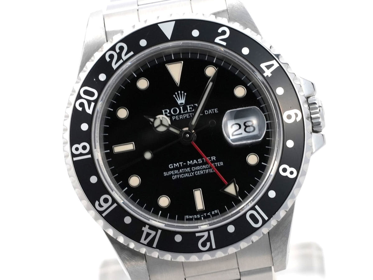 ロレックス GMTマスター Ref.16700 SS ブラック文字盤 オイスターブレスレット 美中古 mgepb36z