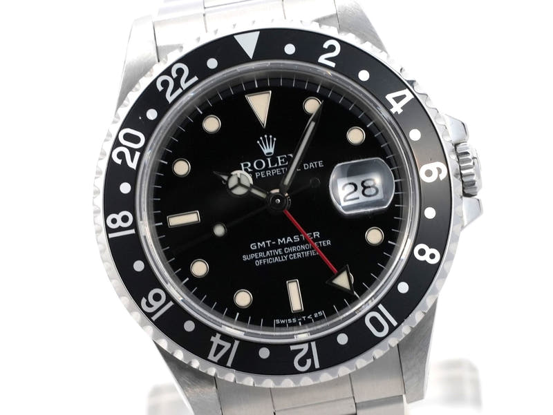 ロレックス GMTマスター Ref.16700 SS ブラック文字盤 オイスターブレスレット 美中古 mgepb36z