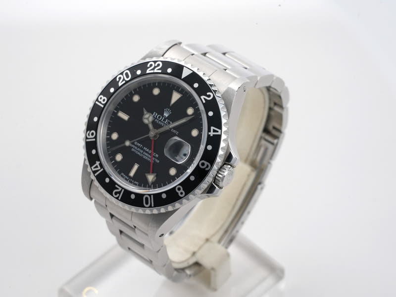 ロレックス GMTマスター Ref.16700 SS ブラック文字盤 オイスターブレスレット 美中古 mgepb36z