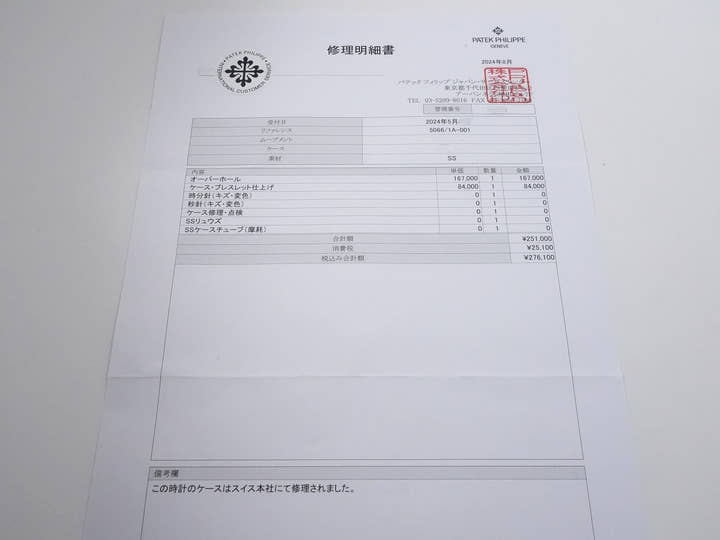 パテックフィリップ アクアノート Ref.5066/1A-001 ステンレススチール ブラック文字盤