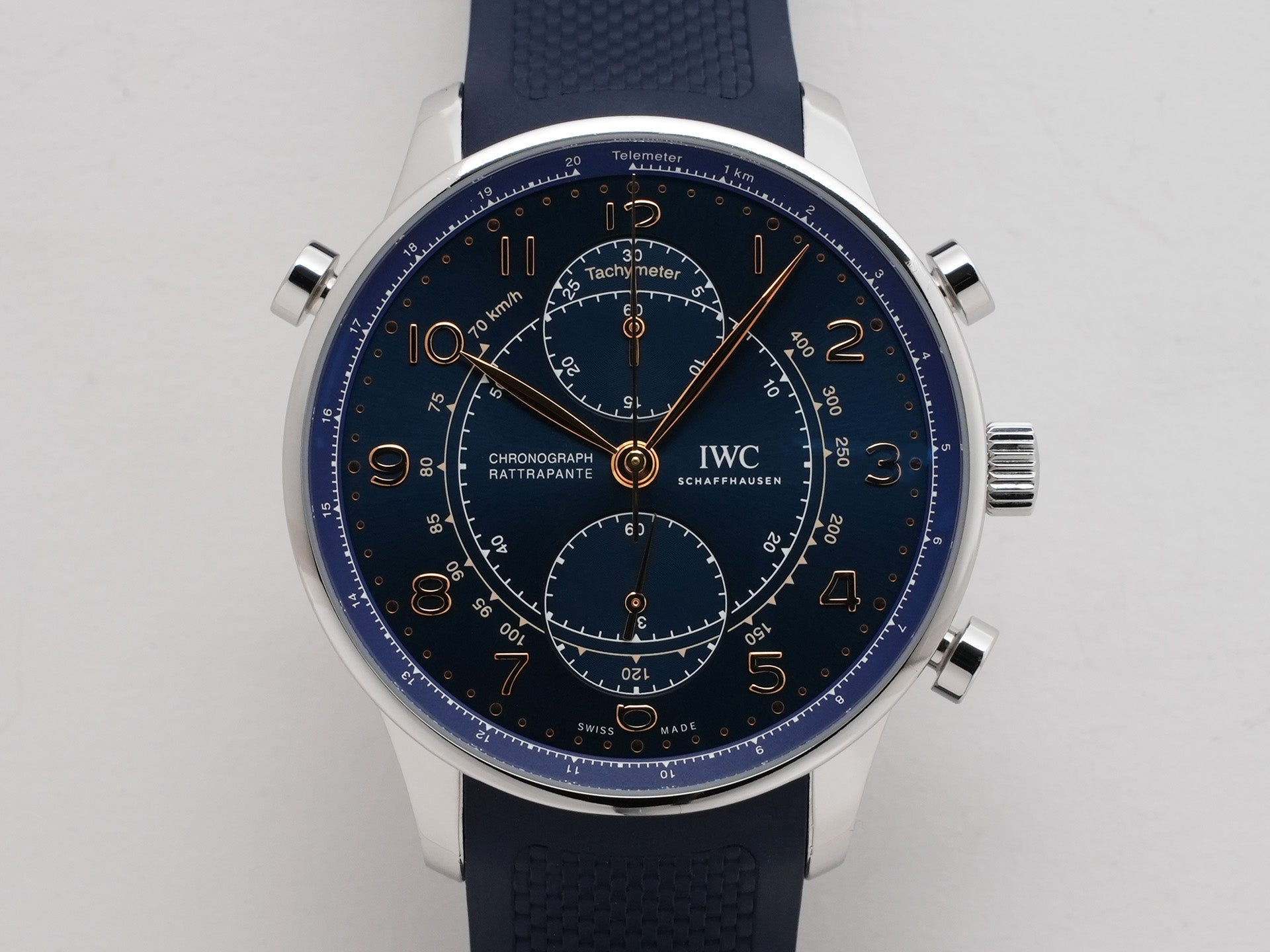 IWC ポルトギーゼ クロノグラフ ラトラパンテ ブティック ミラノ Ref.IW371222 SS ブルー文字盤