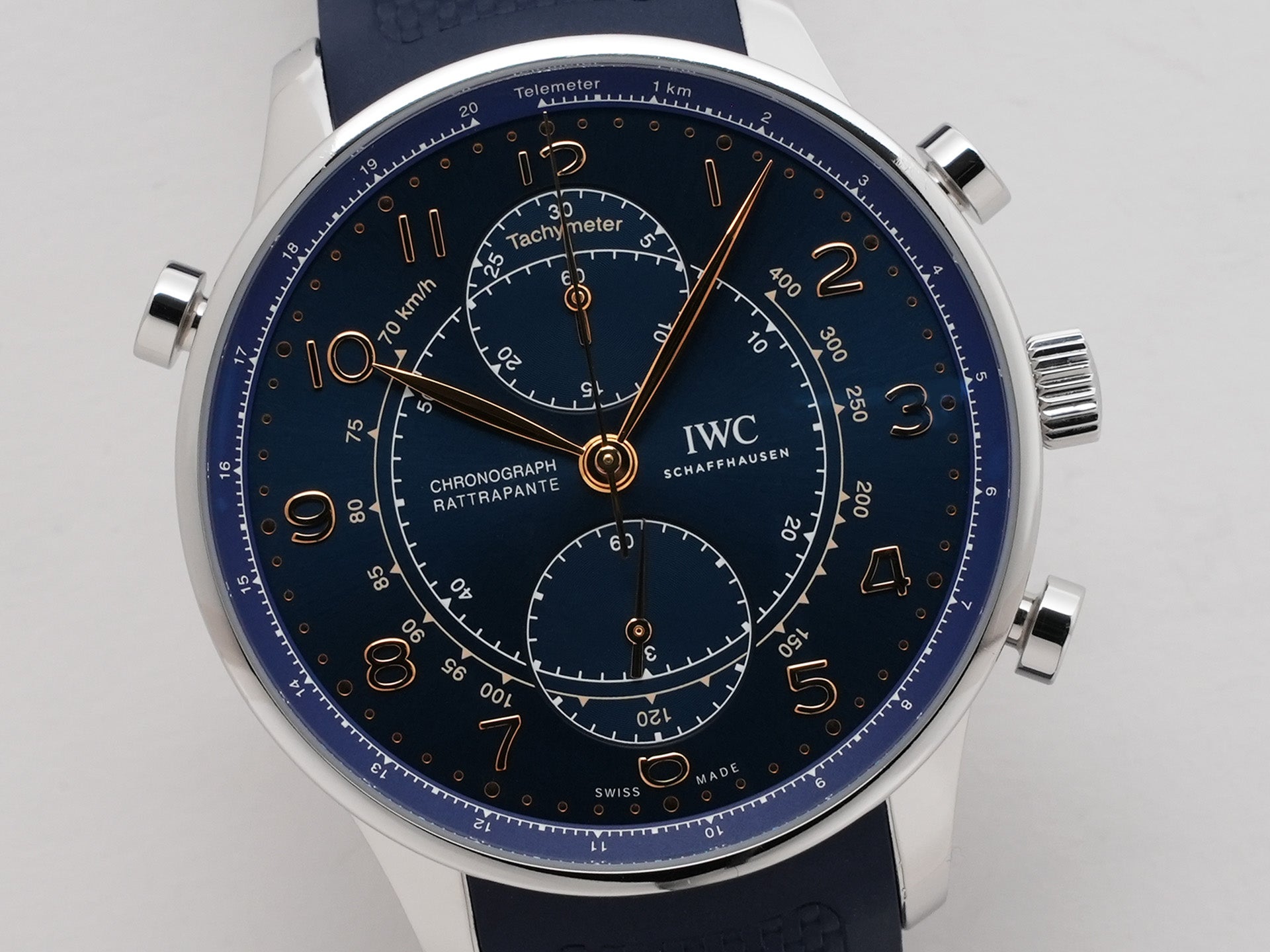 IWC ポルトギーゼ クロノグラフ ラトラパンテ ブティック ミラノ Ref.IW371222 SS ブルー文字盤