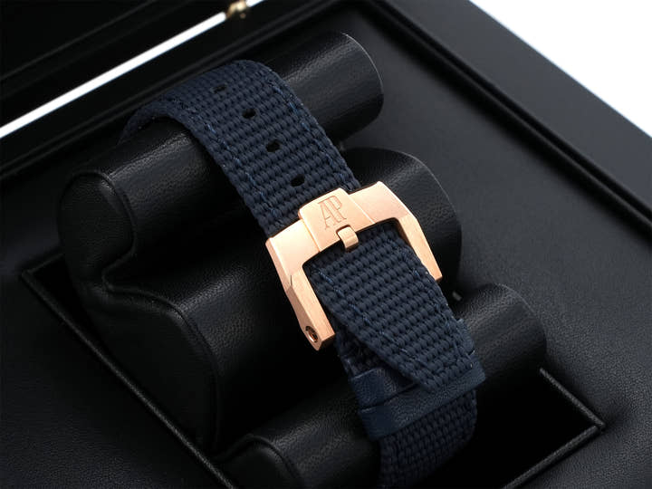 Audemars Piguet CODE 11.59 by Audemars Piguet Ref. 15210OR.OO.A028CR.01 Pink Gold Smoked Blue Lacquer Dial