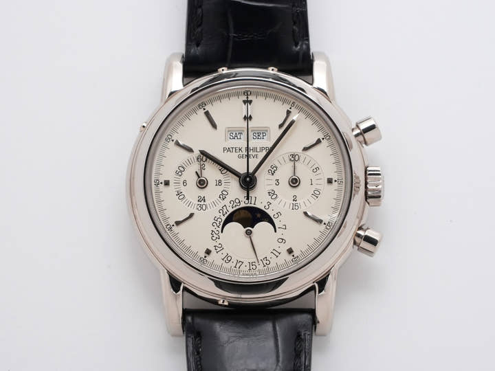 パテックフィリップ パーペチュアルカレンダー クロノグラフ Ref.3970EG-001 ホワイトゴールド シルバー文字盤
