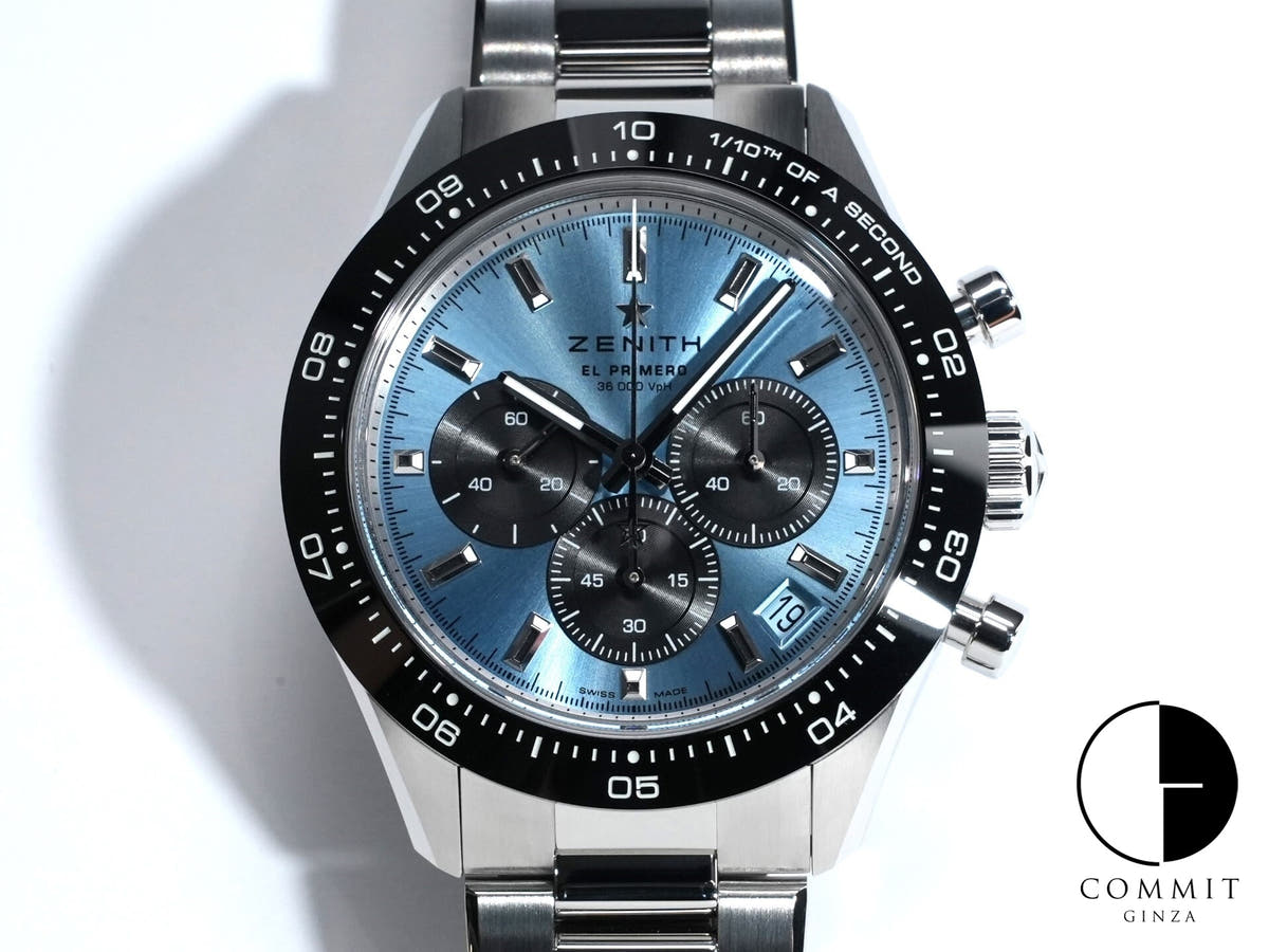 ゼニス クロノマスター スポーツ ヨシダ スペシャル エディション Ref.03.3104.3600/54.M3100 アクアブルー文字盤 極美品 73s3nk8a