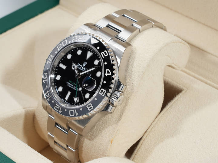 Rolex GMT-Master II Ref. 126710GRNR Stainless Steel Black Dial Oyster Bracelet