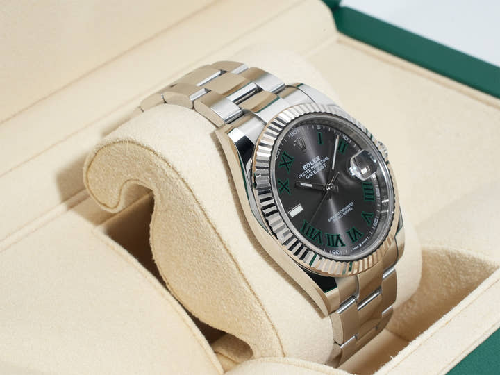 ロレックス デイトジャスト41 Ref.126334 ステンレススチール/ホワイトゴールド スレートローマン文字盤 オイスターブレスレット