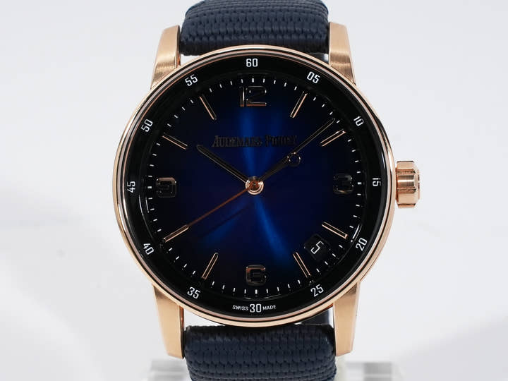 Audemars Piguet CODE 11.59 by Audemars Piguet Ref. 15210OR.OO.A002KB.03 Pink Gold Smoked Blue Lacquer Dial
