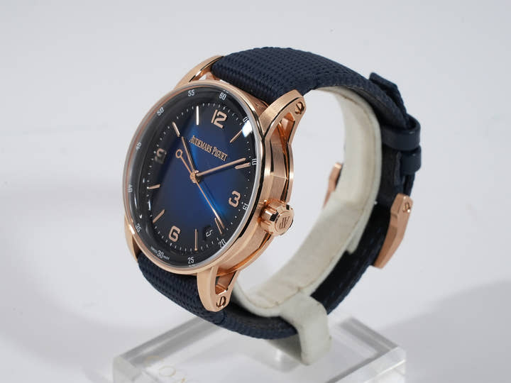Audemars Piguet CODE 11.59 by Audemars Piguet Ref. 15210OR.OO.A002KB.03 Pink Gold Smoked Blue Lacquer Dial
