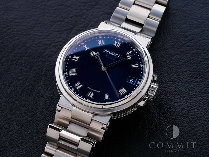 ブレゲ マリーン Ref.5517TI/Y1/TZ0 ブルー文字盤 極美品 5oga2bma