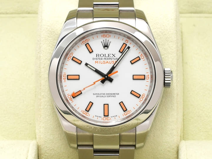 ロレックス ミルガウス Ref.116400 ステンレススチール ホワイト文字盤