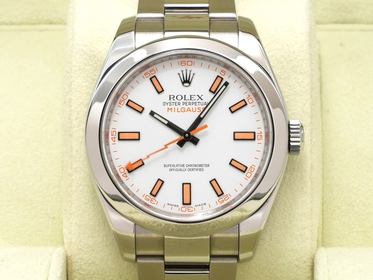 ロレックス ミルガウス Ref.116400 ホワイト文字盤 中古 35zjrzv4