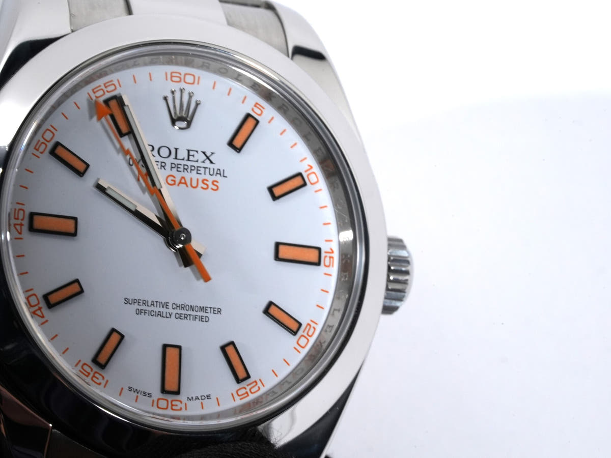 ロレックス ミルガウス Ref.116400 ホワイト文字盤 中古 35zjrzv4