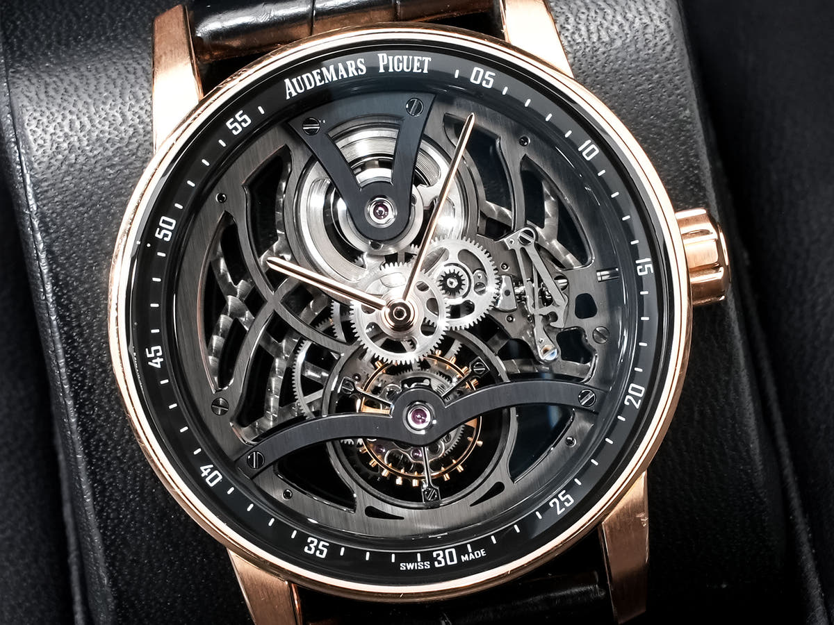 Audemars Piguet CODE 11.59 by Audemars Piguet Tourbillon Openwork Ref.26600OR.OO.D002CR.01 Black lacquer inner bezel, openwork dial Used 8ou78i7x