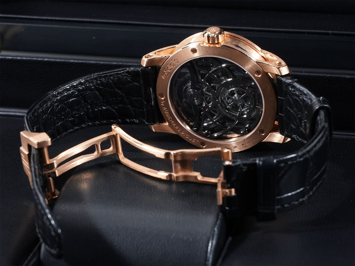 Audemars Piguet CODE 11.59 by Audemars Piguet Tourbillon Openwork Ref.26600OR.OO.D002CR.01 Black lacquer inner bezel, openwork dial Used 8ou78i7x